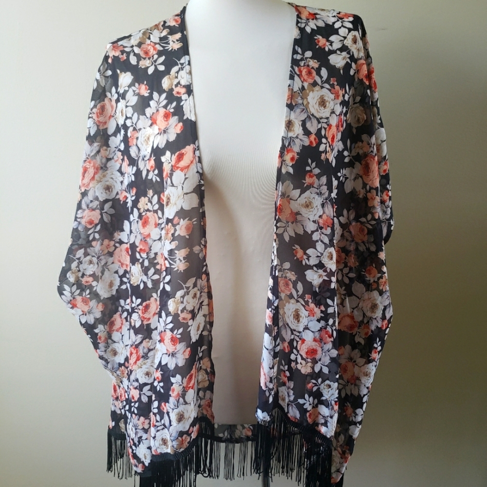 Floral kimono cardigan